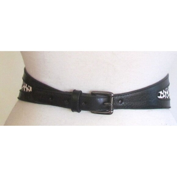 DESIGNER WORTH NY BLACK/WHITE ANIMAL PRINT LEATHER /PONY HAIR 3\